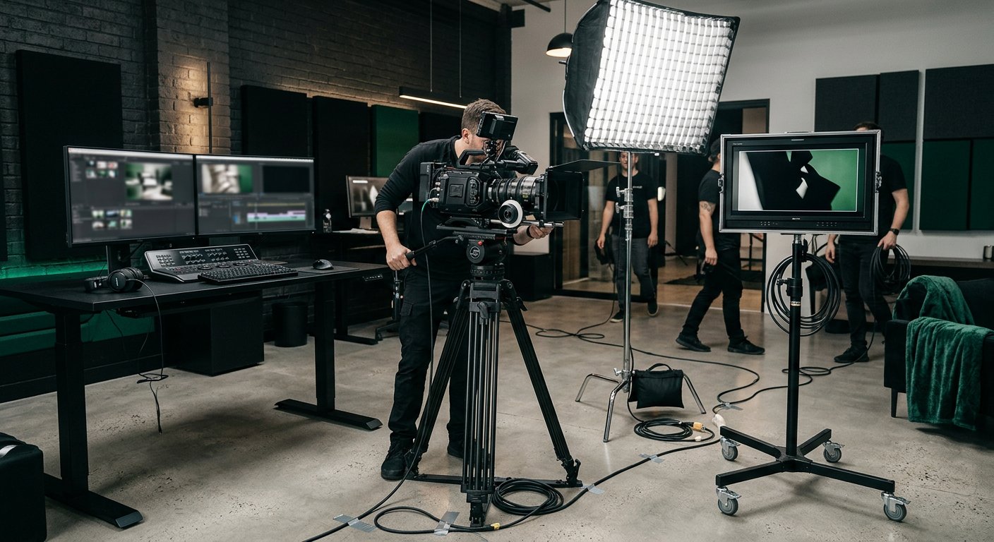 Professional video production setup